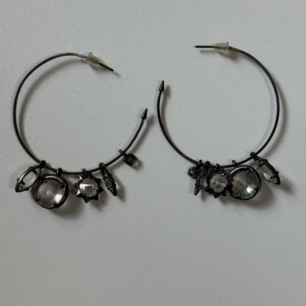 Kendra Scott Antique Silver Alyssa Hoop Earrings